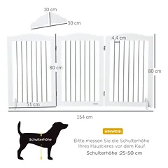 Sulankstoma laisvai pastatoma šunų užtvara, keičiamos formos, šunims iki 20 kg, 154 x 80 x 30 cm, balta — 3 nuotrauka