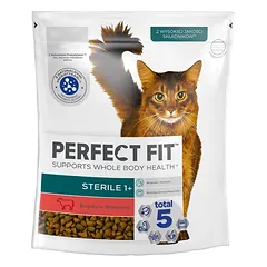 PERFECT FIT (sterilus 1+) 750g jautienos turtingas sausas ėdalas katėms po sterilizacijos