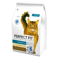 PERFECT FIT Sterile 1+ Vištienos gausus 2,8 kg sausas visavertis ėdalas suaugusioms sterilizuotoms katėms