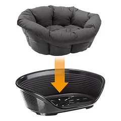  Set aus Ferplast Korb Siesta Deluxe  mit Überzug Sofà - Anthrazit