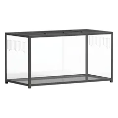 Žiurkėnų narvas 100x50x52,5 cm, akrilinis, su atidaromu dangčiu, durelėmis ir giliu padėklu, juodas