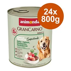 Animonda GranCarno Adult Single Protein Superfoods ekonominė pakuotė, drėgnas maistas šunims 24 x 800 g