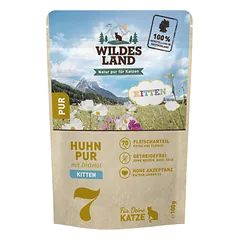 WILDES LAND Pure kitten chicken begrūdžiai konservai kačiukams su vištiena, 100 g