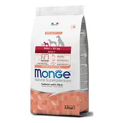 Monge mini adult sausas pašaras (lašiša ir ryžiai) 2,5kg