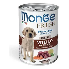 MONGE Fresh konservuotas pašaras su veršiena ir daržovėmis šuniukams, 400 g parduotuvėje vetprekes.lt