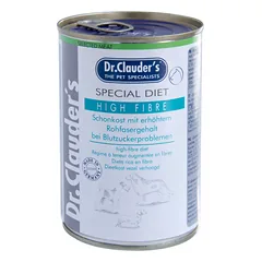 DR. CLAUDER’S Special Diet High Fibre specializuotas drėgnas maistas šunims, sergantiems diabetu 400g