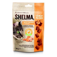 Skanėstas katėms SHELMA pillows with chicken and turmeric GF su vištiena ir ciberžole, 60 g