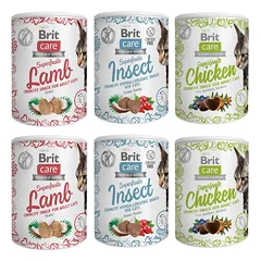 BRIT Care Snack Superfruits Mix skoniai 6x100g skanėstai katėms su vištiena, vabzdžiais ir ėriena