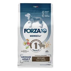Forza10 Medium Mono DIET sausas maistas suaugusiems vidutinio dydžio šunims su ėriena, 1.5 kg