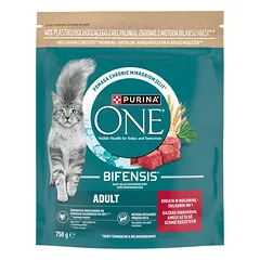 PURINA ONE Bifensis Adult – suaugusiems katėms skirtas maistas, kuriame gausu jautienos, 750 g