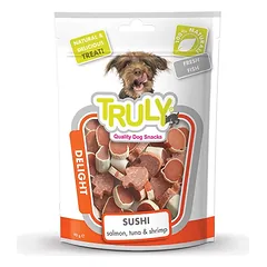 Truly skanėstas šunims „Sushi” lašiša, tunas ir krevetės, 90 g