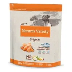 Nature's Variety Original Mini Adult Salmon begrūdis, sausas maistas mažų veislių šunims, 0,6 kg