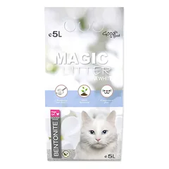 Magic Cat Magic Litter Bentonite Ultra White kačių kraikas su lipančiomis granulėmis, 5 l — 2 nuotrauka