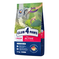 CLUB 4 PAWS Premium „aktyvas“. Visavertis pašaras suaugusiems aktyviems vidutinių veislių šunims
