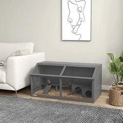Graužikų narvas PawHut 100x52x50cm., pilkos spalvos — 2 nuotrauka