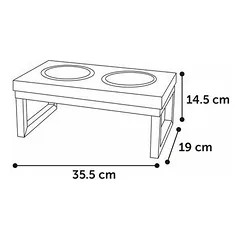 Flamingo dvigubas dubenėlių rinkinys su stovu Tommy 35,5x19x14,5 cm 370 ml — 3 nuotrauka