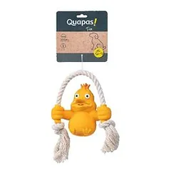 Quapas Dog Toy Fun LatexDuck with Rope