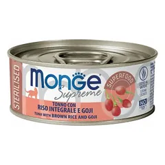 Monge Supreme Tuna With Brown Rice & Goji Sterilised konservai suaugusiems sterilizuotiems katėms, 80 g