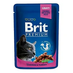 Brit Premium Cat Pouch Chicken & Turkey konservai suaugusioms katėms, 100 g photo