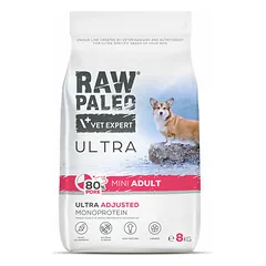 VetExpert Raw Paleo Ultra Mini Adult su kiauliena, sausas maistas šunims 8 kg