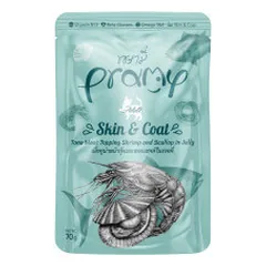 Pramy Skin & Coat konservai su tunu, krevetėmis ir šukutėmis drebučiuose katėms