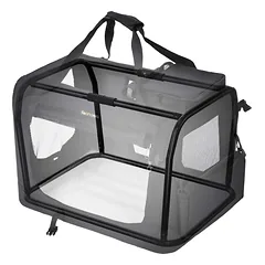 Augintinio transportavimo dėžė 60x40x40 cm juoda — 4 nuotrauka