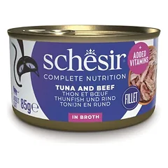 SCHESIR Tunas su jautiena ir ryžiais, virtas vandenyje 85 g