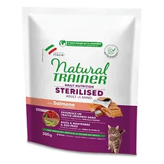 NATURAL TRAINER Cat adult Sterilised salmon su lašiša 0.3kg
