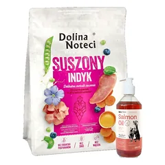 DOLINA NOTECI Premium sausas šunų maistas 3kg + LAB V Lašišų aliejus šunims ir katėms 500ml