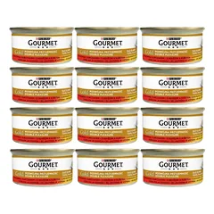 GOURMET Gold Mix su jautiena ir vištiena katėms, 12 vnt. po 85 g