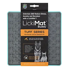 LickiMat Tuff Buddy - laižymo kilimėlis šunims, kryžminis raštas, Turkusowy / Twarda — 4 nuotrauka