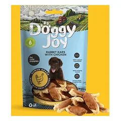 Doggy Joy Triušių ausytės su vištiena (šuniukams) 90 g (10/80)