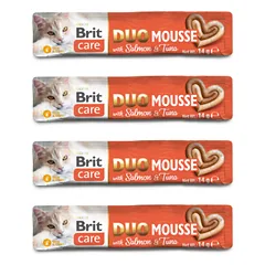 BRIT CARE Cat Creamy Duo Mousse with Salmon Tuna skanėstai katėms, 4x14g — 2 nuotrauka