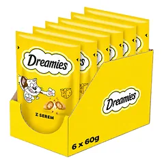DREAMIES Traškūs sūrio skonio skanėstai katėms, 6 x 60 g