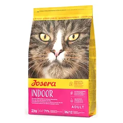 Josera Indoor begrūdis sausas pašaras katėms su paukštiena ir jūros žuvim, 2 kg parduotuvėje vetprekes.lt