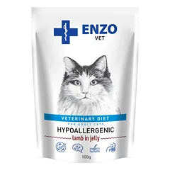 ENZO VET hipoalerginis maistas katėms su ėriena želėje, 100 g