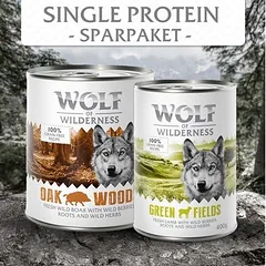 Sparpaket Wolf of Wilderness Adult - Single Meat 24 x 400 g / 800 g