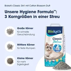 Biokat's Classic 3in1 Fresh Katzenstreu Baumwollblüte