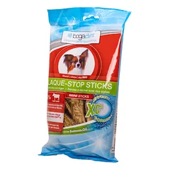 BOGADENT PLAQUE- STOP STICKS STOP MINI DOG kramtomasis užkandis mažų veislių šunims saugantis nuo apnašų susidarymo, 100 g