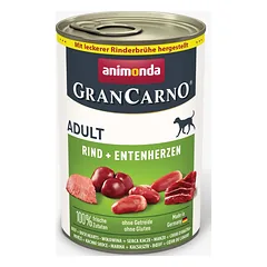 Animonda GranCarno Adult Beef + Duck Hearts: konservai suaugusiems šunims su jautiena ir ančių širdelėmis, 400 g — 3 nuotrauka