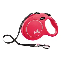 FLEXI New Classic pavadėlis raudonas L 5 m iki 50 kg - juosta