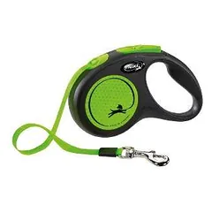Inercinis pavadėlis šunims - Trixie Flexi New NEON, juostinis pavadėlis, S, 5 m, (15 kg)
