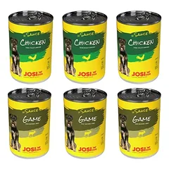 JOSERA JosiDog Mix skoniai padaže suaugusiems šunims 6x415g vištiena ir elniena