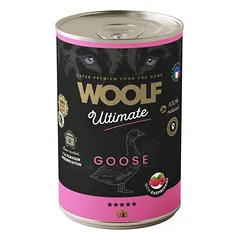 WOOLF ULTIMATE GOOSE WITH RASPBERRY begrūdžiai konservai šunims su triušiena 400g
