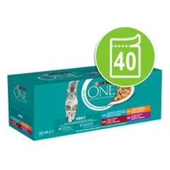 PURINA ONE Adult mišrus rinkinys, drėgnas maistas katėms 40 x 85 g