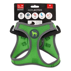 Dog Fantasy Harness Puppy M Lime krūtinės diržas šuniukui, atspindintis, reguliuojamas, 41-46 cm — 2 nuotrauka