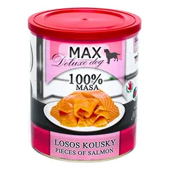 MAX Deluxe Dog lašiša gabaliukai konservas 800 g