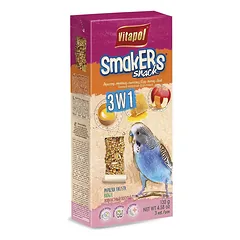Vitapol Smakers Mix skanėstai su kiaušiniais, medumi ir vaisiais paukščiams, skirti banguotosioms papūgėlėms, 130 g