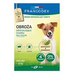 Francodex Repellent Collar - vabzdžius atbaidanti antkaklis šunims ir šuniukams iki 10 kg (35 cm)