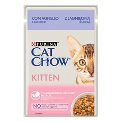 CAT CHOW Kačiukų ėdalas su ėriena ir cukinija padaže 85g